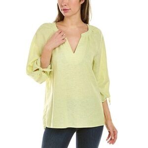 NWT New $80 Jones New York Tie Cuff Linen-Blend Celadon Tunic Size M